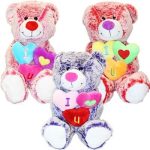 Oso Fantasy Con Corazones De Colores Mediano