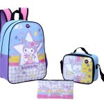 Combo Mochila/Morral + Lonchera + Estuche Kuromi All Star