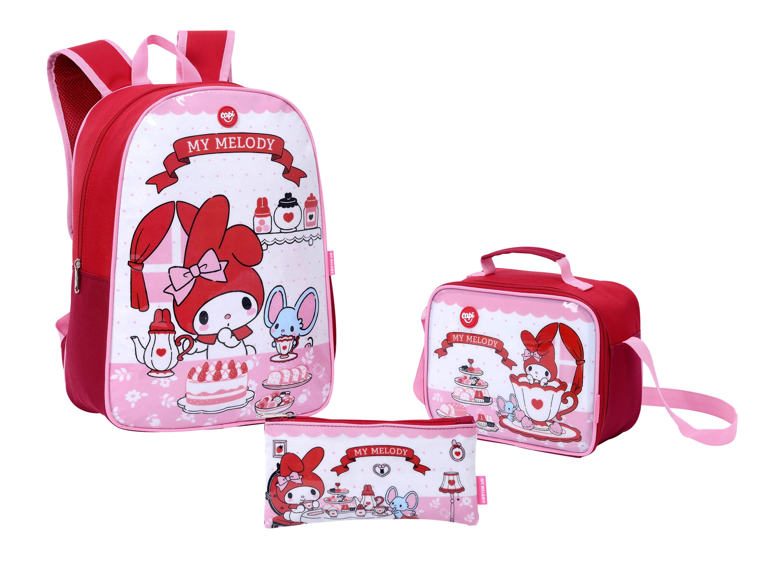 959138 Combo Mochila/Morral+Lonchera+Estuche My Melody Sweet Time - Imagen 1